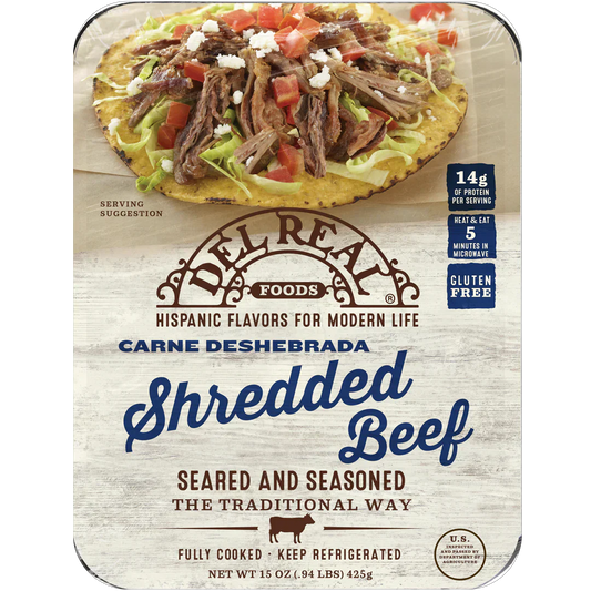 Del Real Foods SHREDDED BEEF 15oz (CARNE DESHEBRADA)