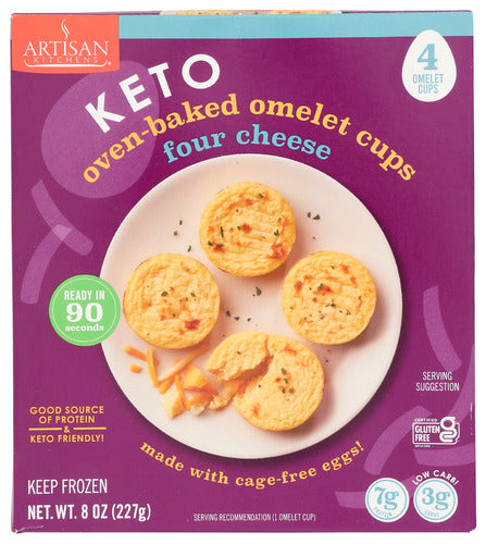 Artisan Keto Oven Baked Omelet Four Cheese & Veggie Cups 8oz