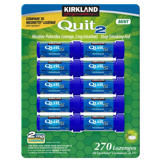 Kirkland Signature Quit, 2mg or 4mg, Mint Lozenges, 270 Pieces