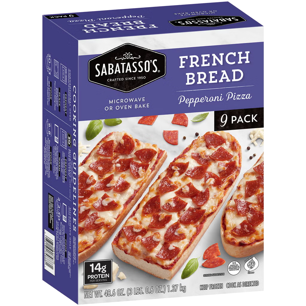 Sabatasso's French Bread Pepperoni Pizza, 9 ct