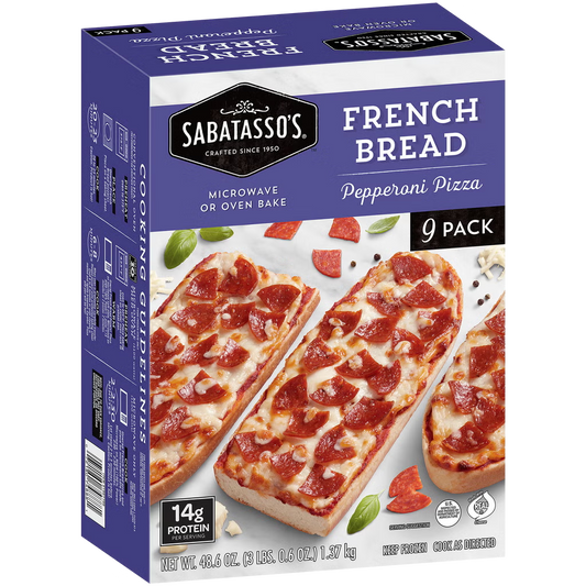 Sabatasso's French Bread Pepperoni Pizza, 9 ct