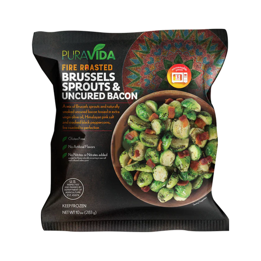 Puravida Foods Fire Roasted Brussels Sprouts & Uncured Bacon 10oz