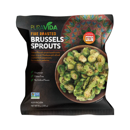 Puravida Foods Fire Roasted Brussels Sprouts, 10 oz