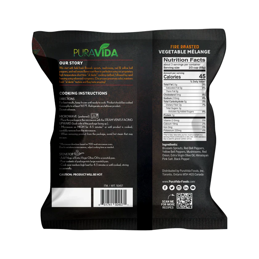 Puravida Foods Fire Roasted Vegetable Melange, 10 oz