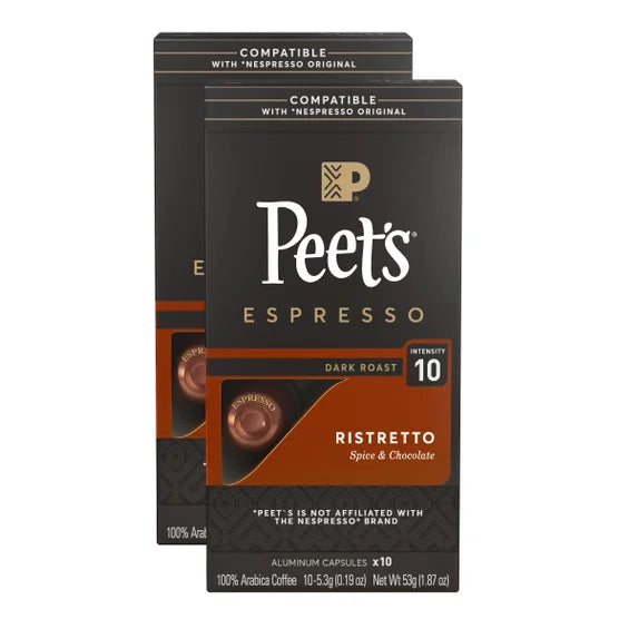 Peet's Coffee Nespresso Compatible Aluminum Capsules, 80-count