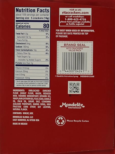 Ritz Crackers The Original, 18 Count