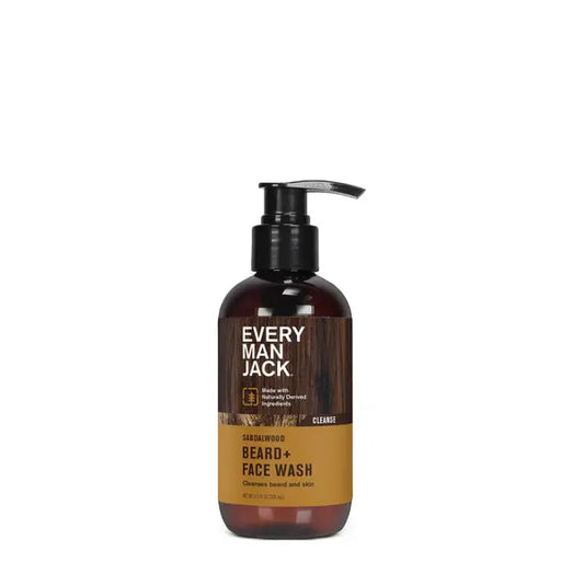 Every Man Jack Men's Nourishing Beard + Face Sandalwood Wash, 6.7 oz