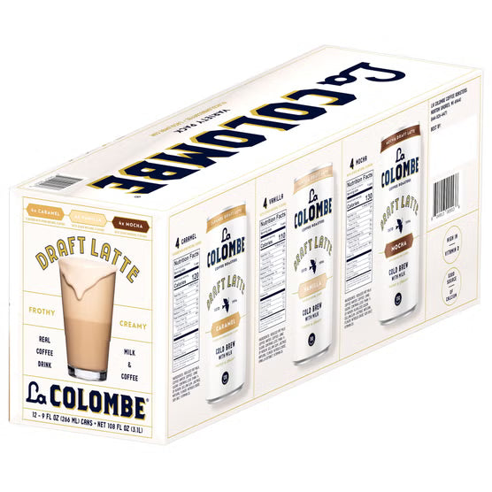 La Colombe Draft Latte Cold Brew with Whole Milk, Variety Pack, 9 fl oz, 12 ct