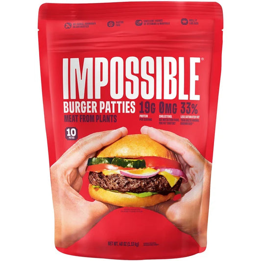 Impossible Burger Patties Made From Plants, 4 oz, 10 Count