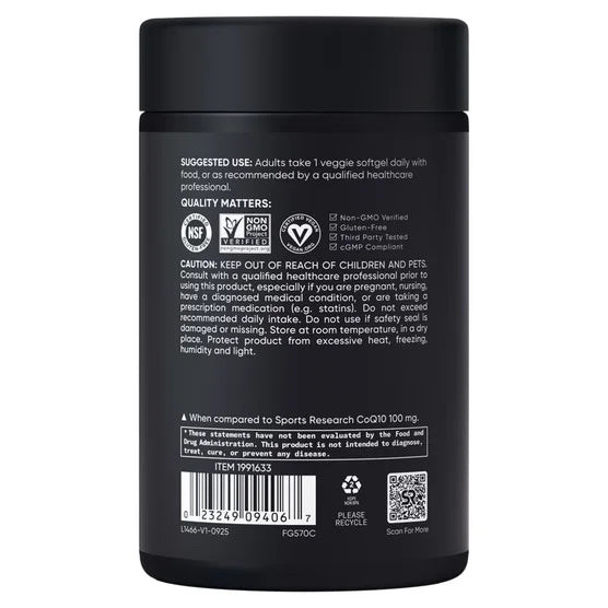 Sports Research CoQ10 200mg, 150ct