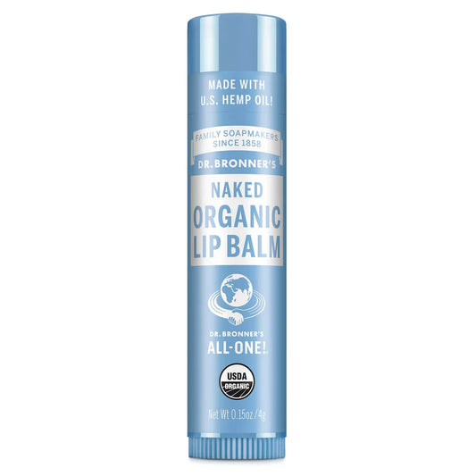 Dr. Bronner's Organic Unscented Naked Lip Balm, 0.15 oz