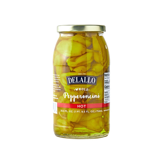 Delallo Whole Hot Pepperoncinis, 25.5 oz