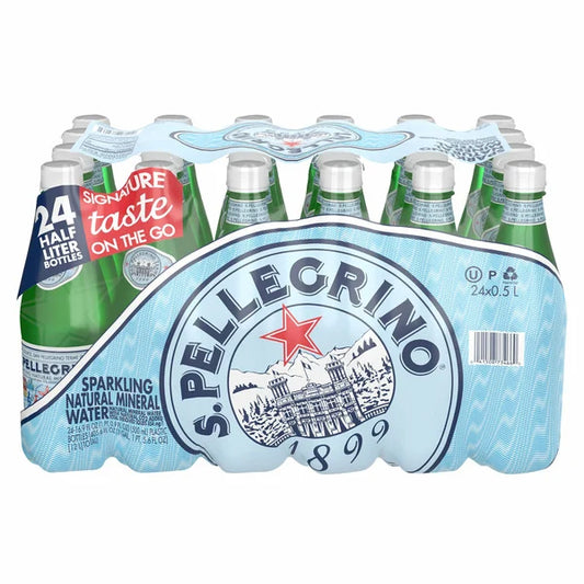 San Pellegrino Sparkling Natural Mineral Water, 16.9 fl oz, 24-count