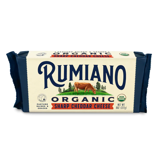 Rumiano Organic Sharp Cheddar Cheese Bar, 8 oz