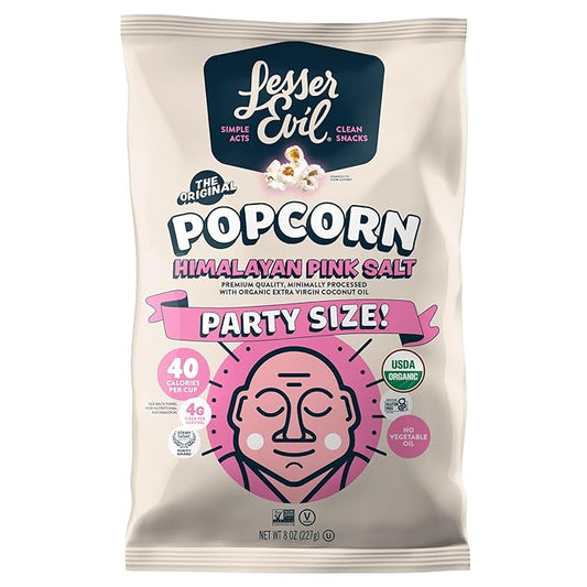Lesser Evil Organic Himalayan Pink Salt Popcorn, 8 oz