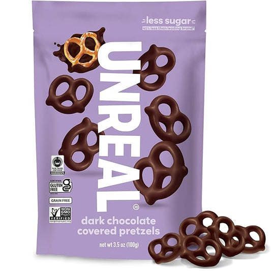 UNREAL Dark Chocolate Covered Pretzels, 3.5 oz