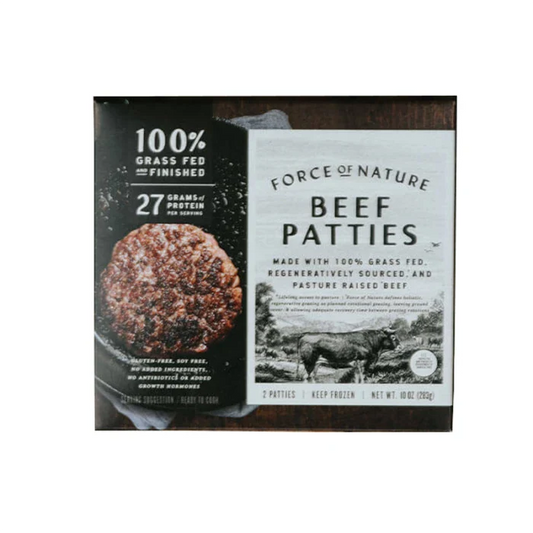 Force of Nature Beef Patties Grass-fed, 10 oz