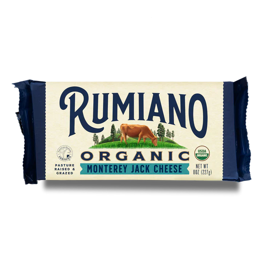 Rumiano Organic Monterrey Jack Cheese Bar, 8 oz