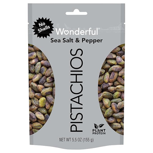 Wonderful Sea Salt & Pepper No Shell Pistachios, 5.5 oz