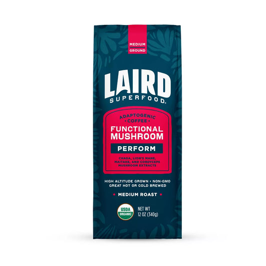 Laird Superfood Medium Roast Ground Organic Coffee with Mushrooms, 12 oz