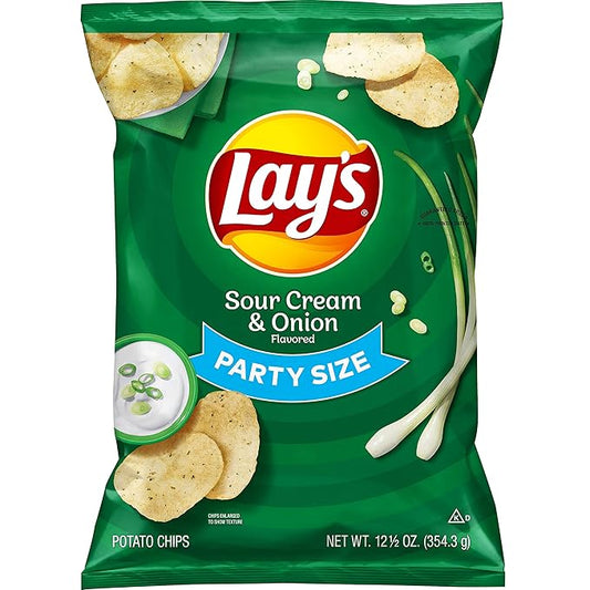 Lay's Potato Chips Sour Cream & Onion Flavored Party Size, 12.5 oz