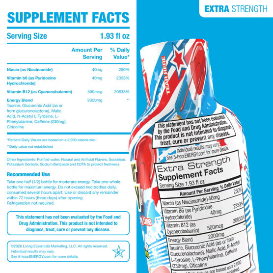 5-hour ENERGY Shot, Extra Strength, Firework Freeze, 1.93 fl oz, 24 ct