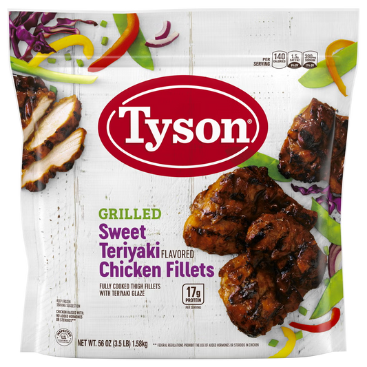 Tyson Grilled Chicken Fillets, Sweet Teriyaki, 3.5 lbs