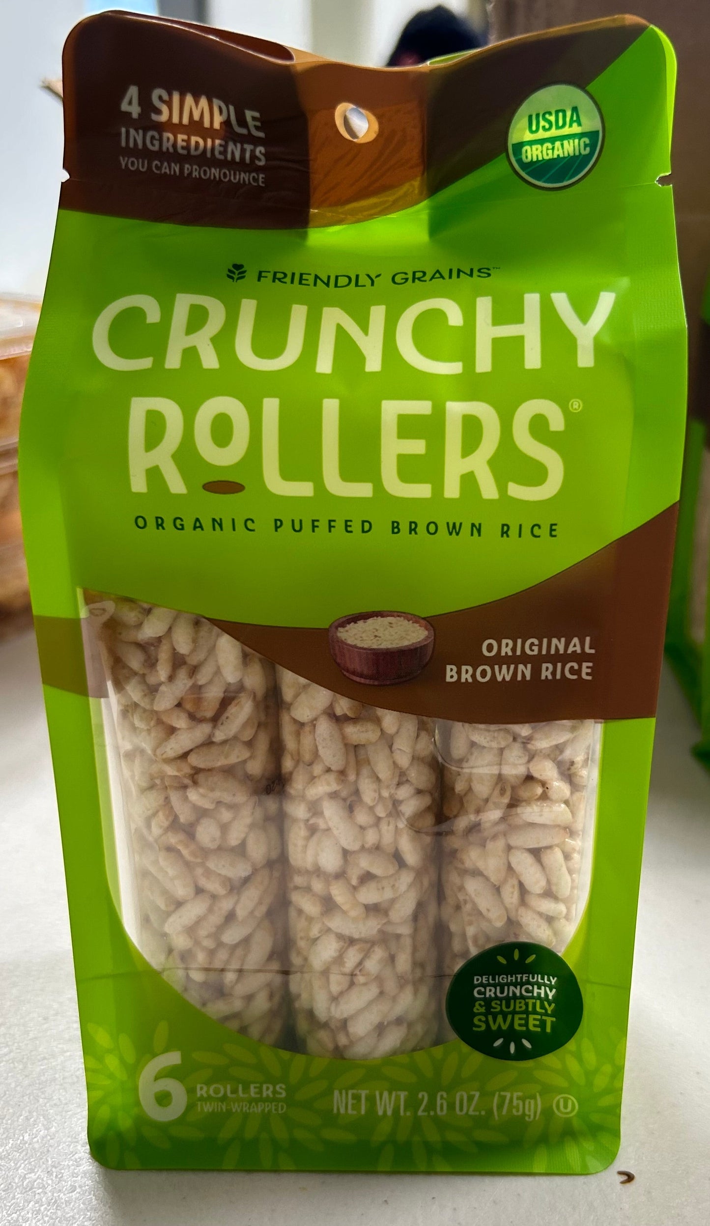 Friendly Grains Crunchy Rollers Original Brown Rice 2.6OZ