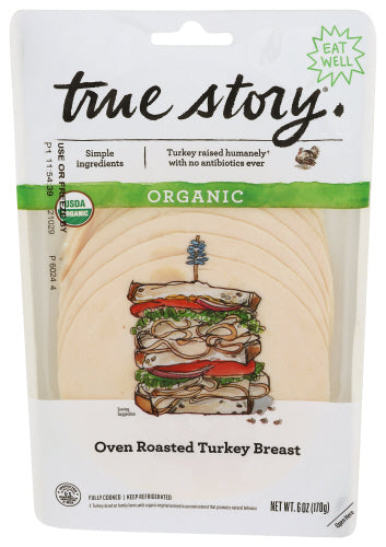True Story Organic Sliced Oven Roasted Turkey Breast, 6 oz