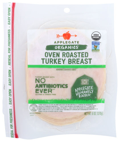 Applegate Organic Sliced Oven Roasted Turkey Breast, 6 oz