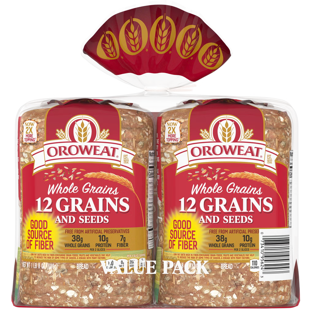 Oroweat 12 Grain Bread, 24 oz, 2 ct