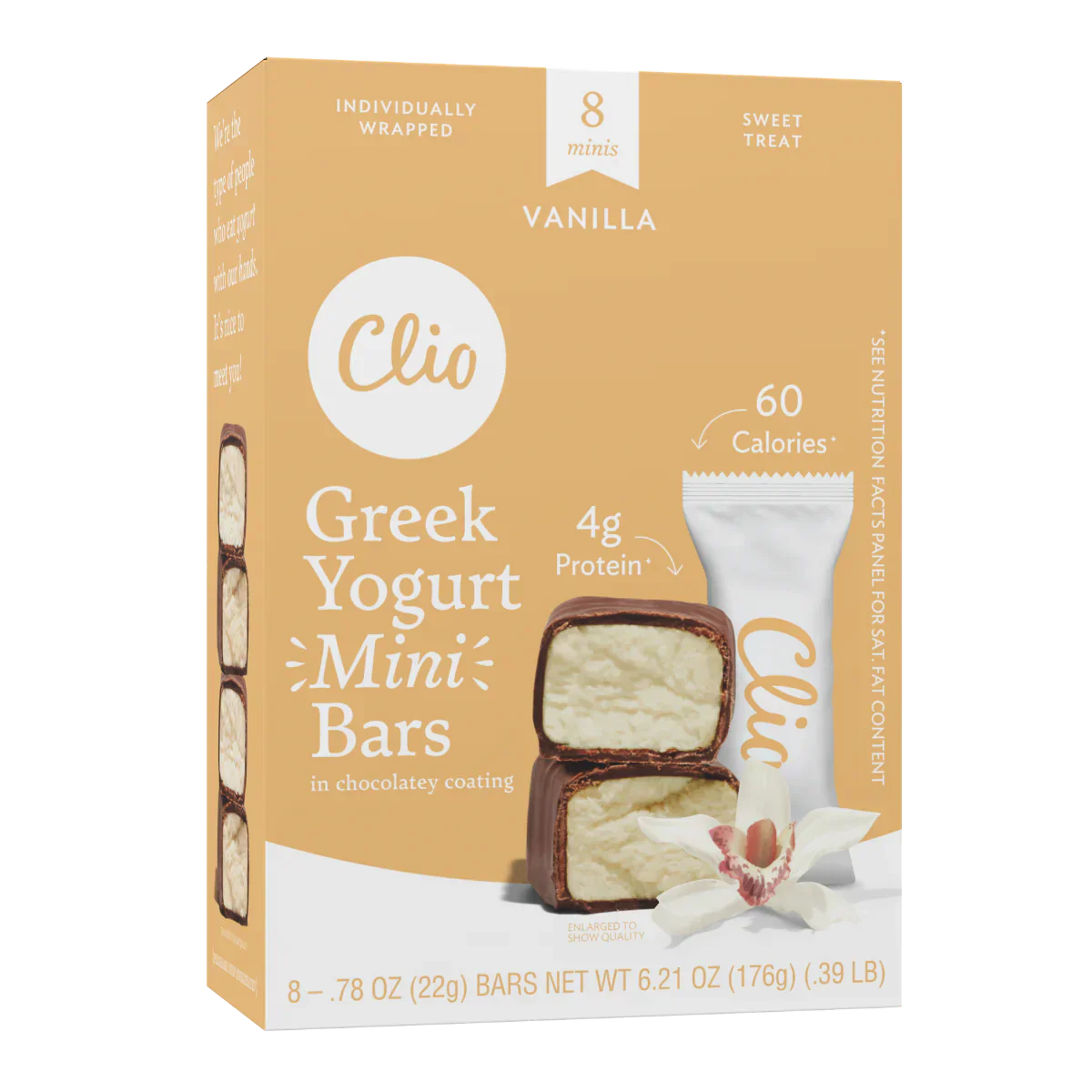 Clio Vanilla Greek Yogurt Minis - 8 Bar Count