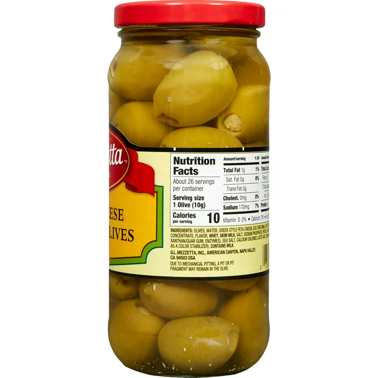 Mezzetta Feta Cheese Stuffed Olives, 9.5 oz