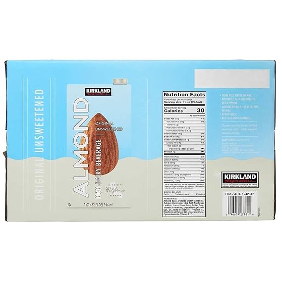 Kirkland Signature Almond Milk 12 ct, 1 qt