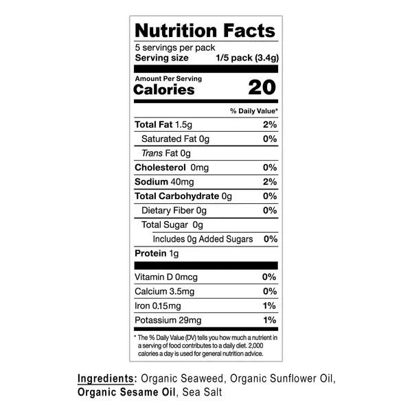 Kirkland Signature Organic Roasted Seaweed, 0.6 oz, 10-count