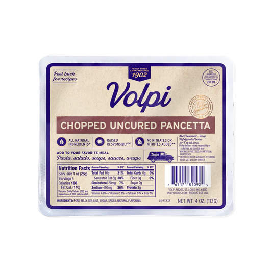 Volpi Chef Style Diced Pancetta, 4 oz