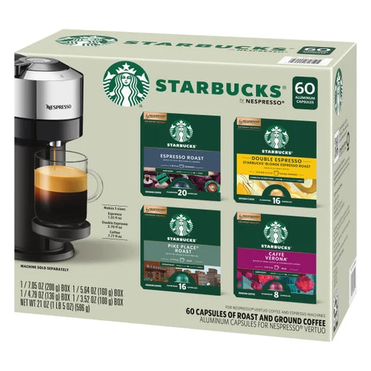 Starbucks Coffee and Espresso Capsules for Nespresso 60-count Variety Pack, 100% Arabica Coffee