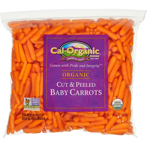 Organic Peeled Carrots, 2 lbs, 2-count, 64oz