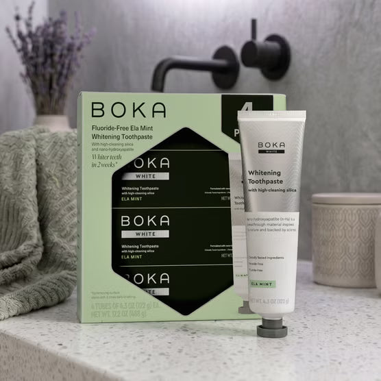 Boka Fluoride-Free Ela Mint Whitening Toothpaste, 4.3 oz, 4-pack