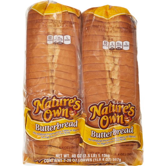 Nature's Own ButterBread Bread, 20 oz, 2 ct