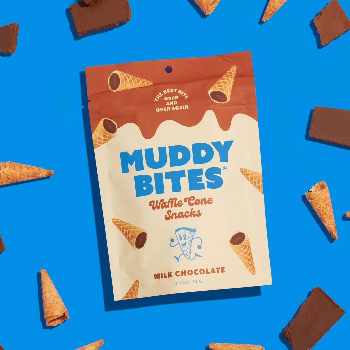 Muddy Bites Milk Chocolate Bite-Sized Waffle Cones Snacks