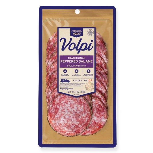 Volpi Sliced Peppered Salami, 4 oz