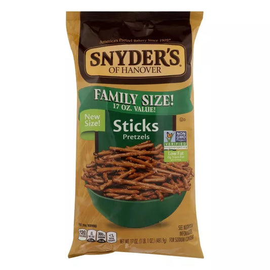 Snyder's of Hanover Family Size Pretzel Sticks, 17 oz