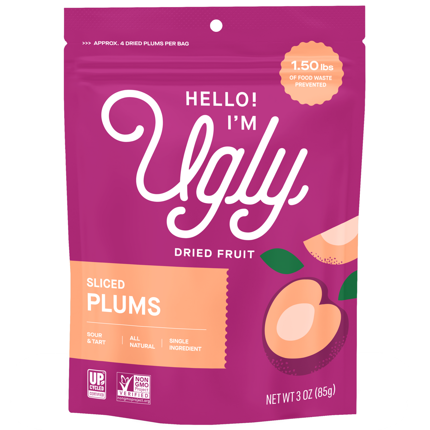 The Ugly Company -  3oz Dried & Sliced Plums