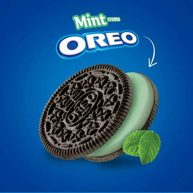 OREO Mint Creme Chocolate Sandwich Cookies, Family Size, 18.71 oz