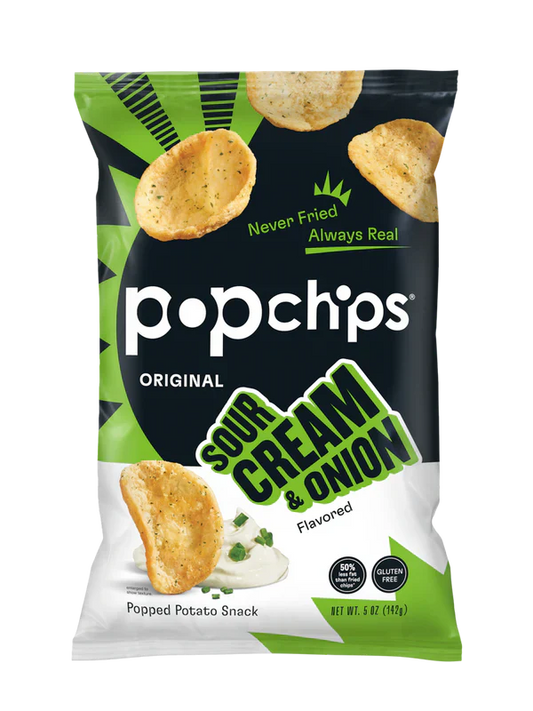 Popchips Original Sour Cream & Onion Chips, 5 oz