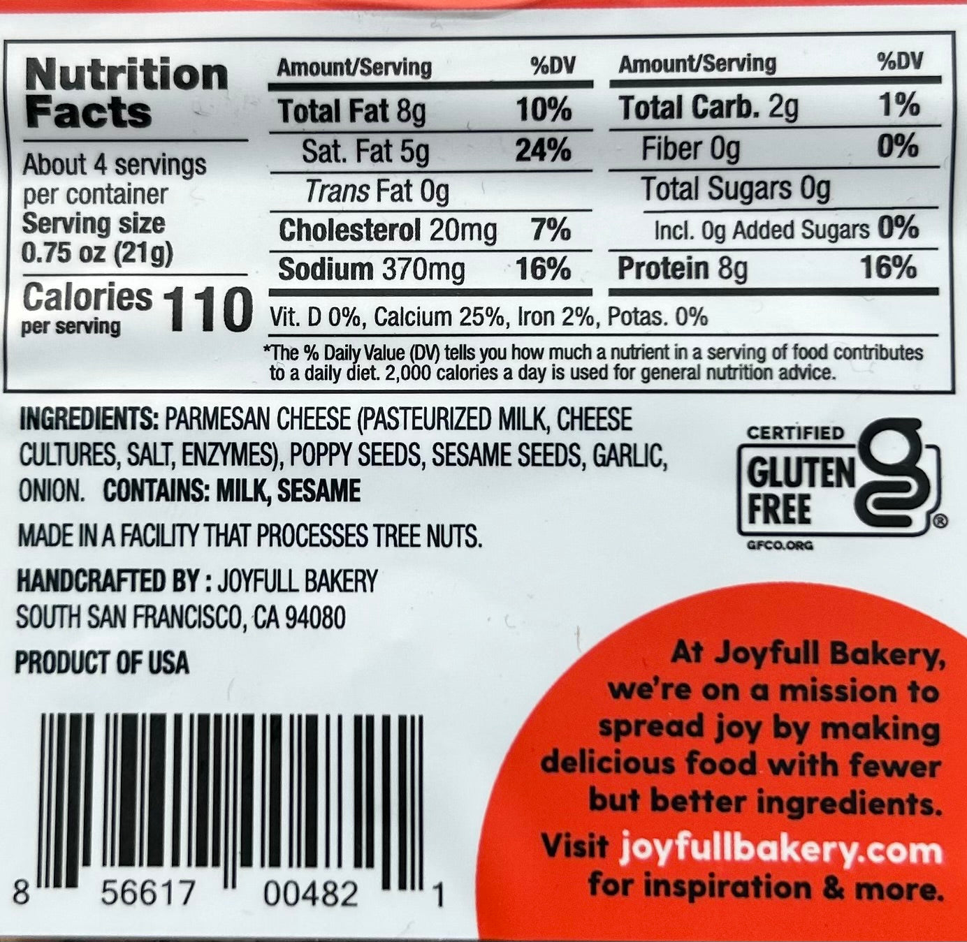 Joy Full Bakery Everything Parmesan Crisps 3oz