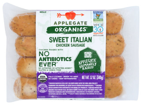 Applegate Organic Sweet Italian Chicken Sausage, 12 oz