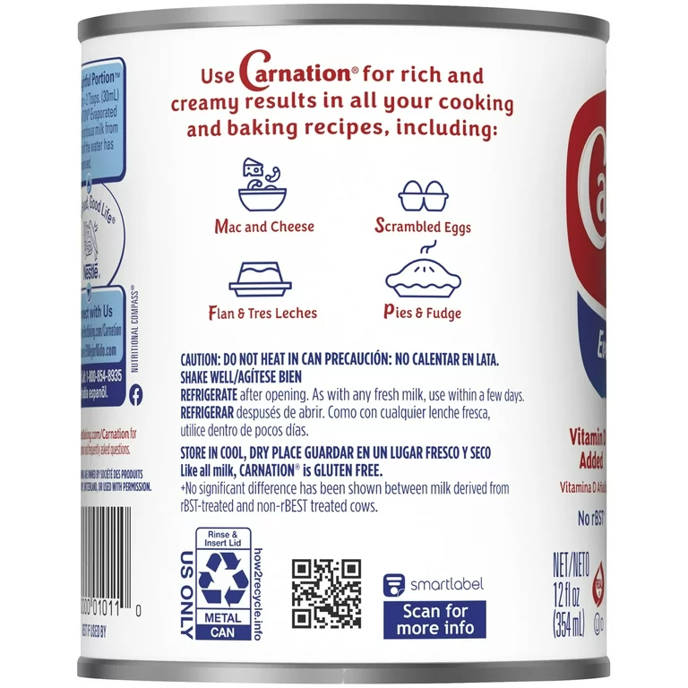 Nestle Carnation Evaporated Milk, Vitamin D Added, 375.7 g