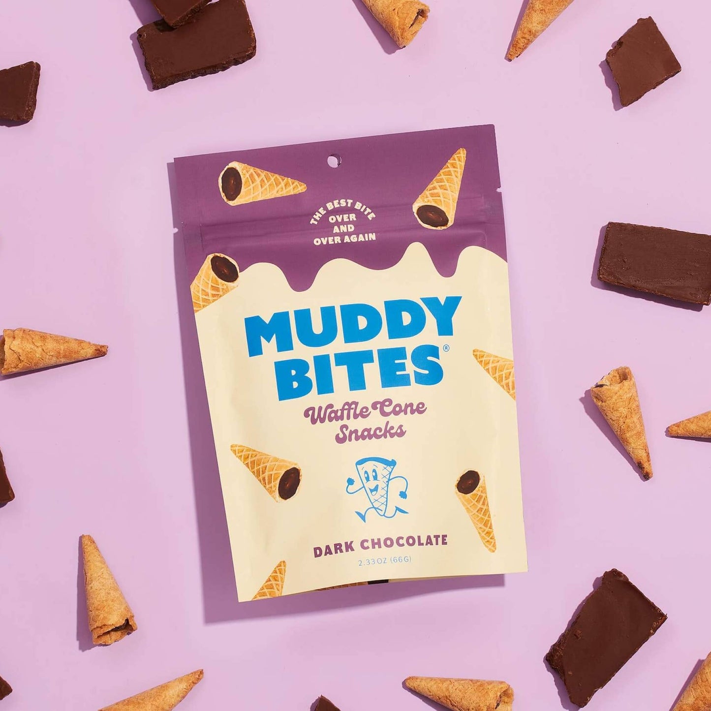 Muddy Bites Dark Chocolate Bite-Sized Waffle Cones Snacks